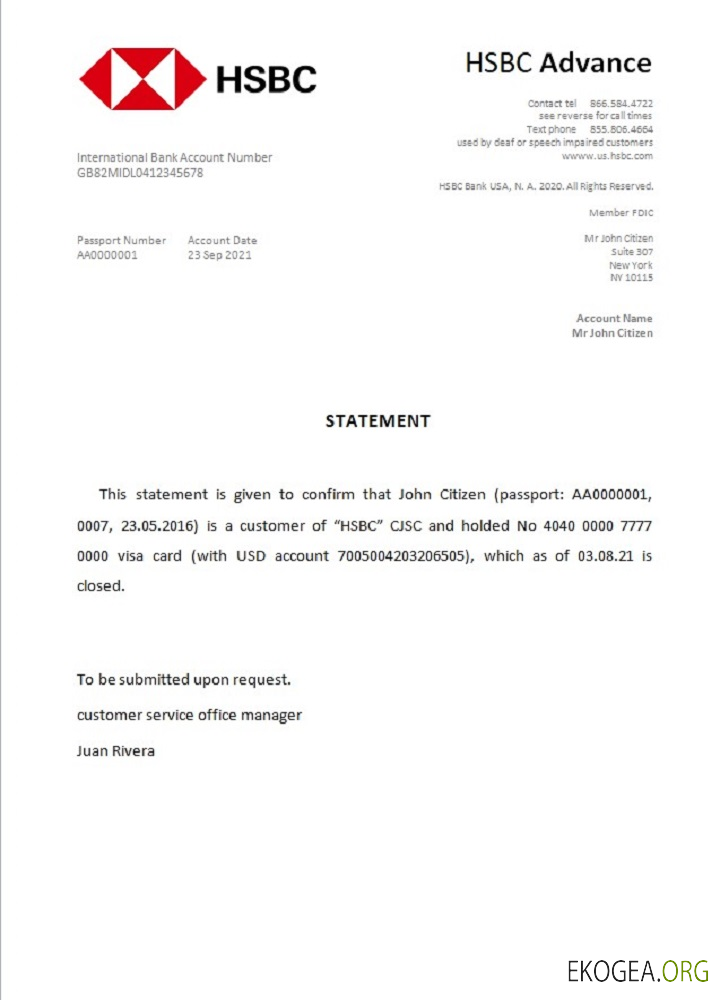 Référence USA , HSBC , closure